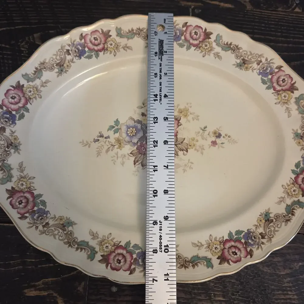 Vintage J. & G. Meakin Oval Serving Platter Pilgrim Pattern Sunshine Ware